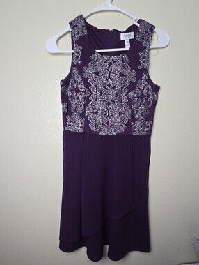 Speechless Sleeveless Deep Purple Dress with Silver Beaded Bodice
